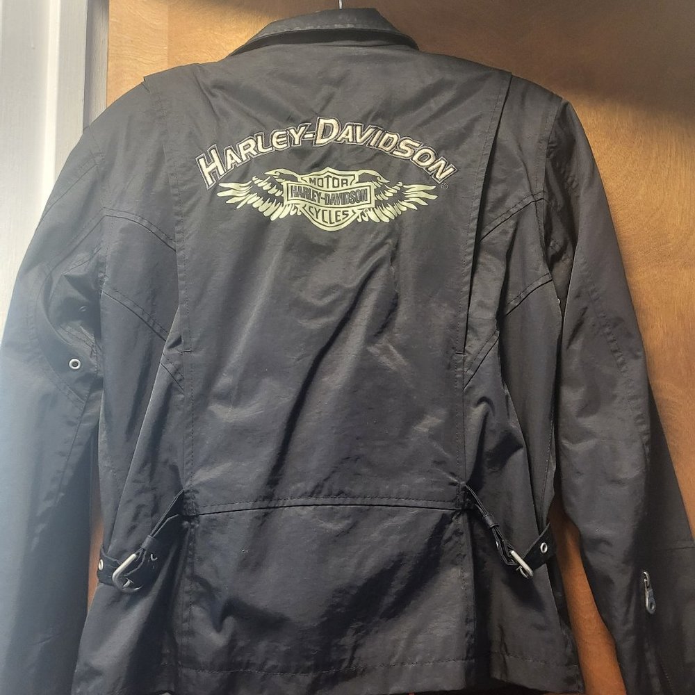 Harley Davidson Women's XS Nylon Windbreaker Jacket Black